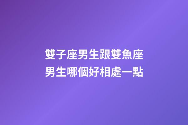 雙子座男生跟雙魚座男生哪個好相處一點-第1張-星座運勢-玄機派