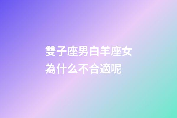 雙子座男白羊座女為什么不合適呢-第1張-星座運(yùn)勢-玄機(jī)派