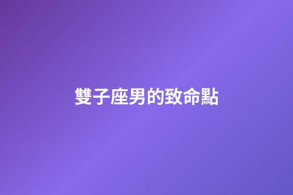 雙子座男的致命點-第1張-星座運勢-玄機派