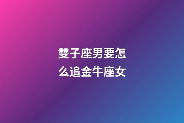 雙子座男要怎么追金牛座女-第1張-星座運勢-玄機派