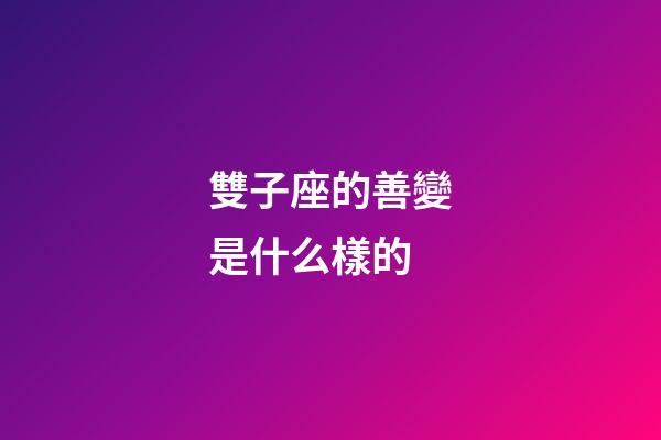 雙子座的善變是什么樣的-第1張-星座運勢-玄機派