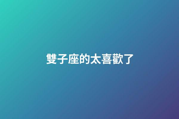 雙子座的太喜歡了-第1張-星座運勢-玄機派