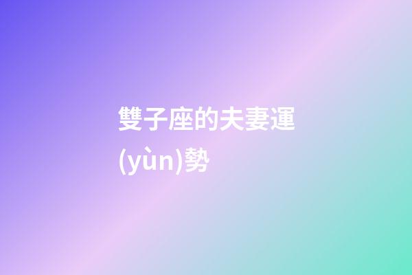 雙子座的夫妻運(yùn)勢-第1張-星座運(yùn)勢-玄機(jī)派