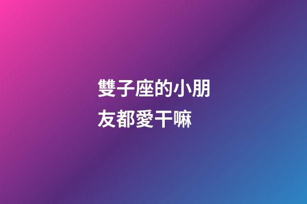 雙子座的小朋友都愛干嘛-第1張-星座運勢-玄機派