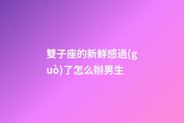 雙子座的新鮮感過(guò)了怎么辦男生-第1張-星座運(yùn)勢(shì)-玄機(jī)派