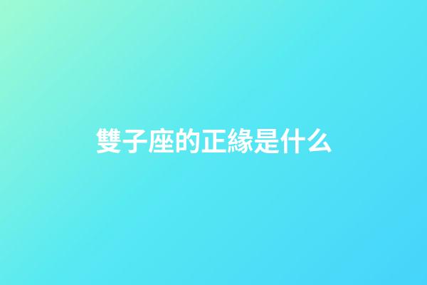 雙子座的正緣是什么-第1張-星座運勢-玄機派