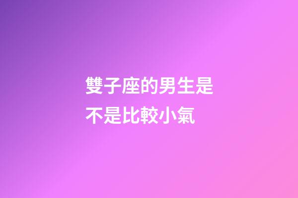 雙子座的男生是不是比較小氣-第1張-星座運勢-玄機派