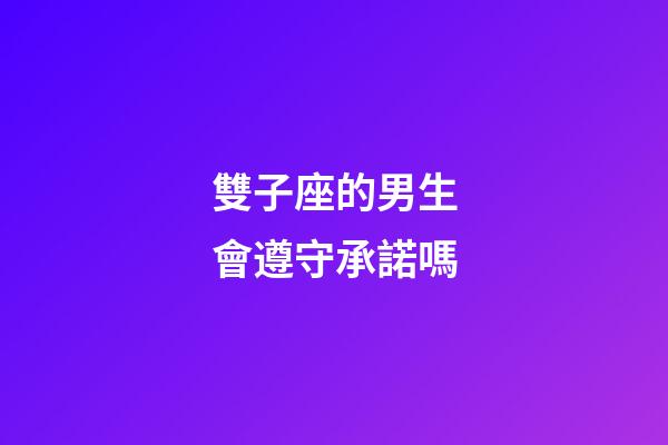 雙子座的男生會遵守承諾嗎-第1張-星座運勢-玄機派