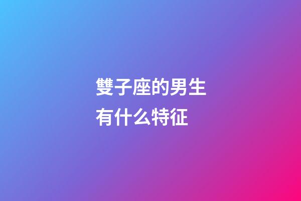 雙子座的男生有什么特征-第1張-星座運勢-玄機派