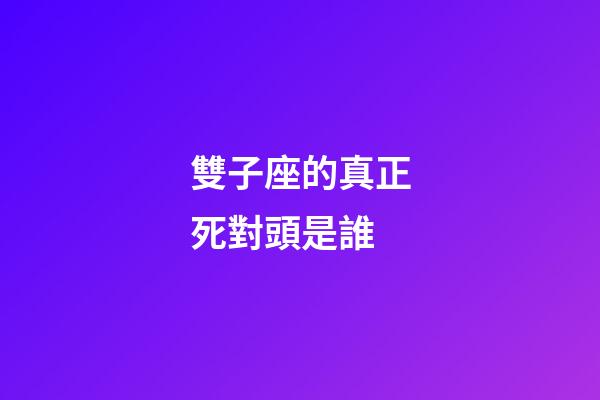 雙子座的真正死對頭是誰-第1張-星座運勢-玄機派
