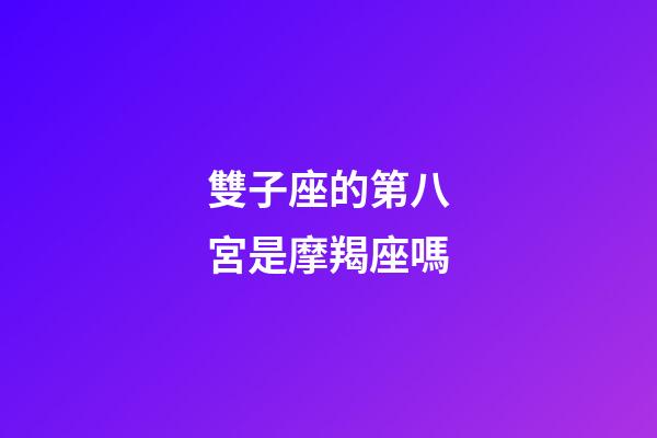 雙子座的第八宮是摩羯座嗎-第1張-星座運勢-玄機派