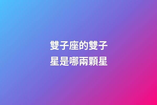 雙子座的雙子星是哪兩顆星-第1張-星座運勢-玄機派