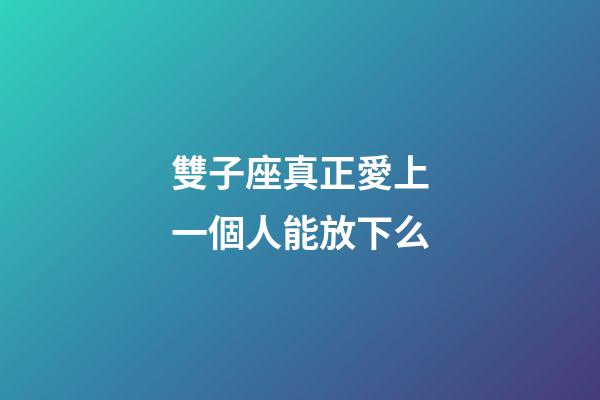 雙子座真正愛上一個人能放下么-第1張-星座運勢-玄機派