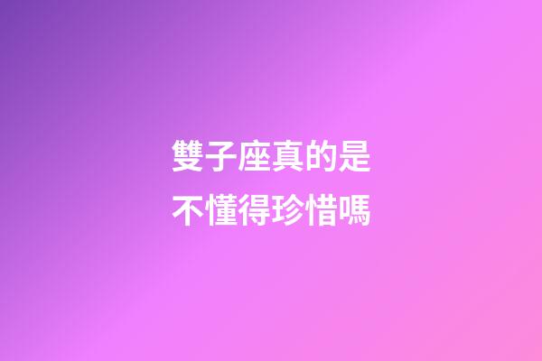 雙子座真的是不懂得珍惜嗎-第1張-星座運勢-玄機派
