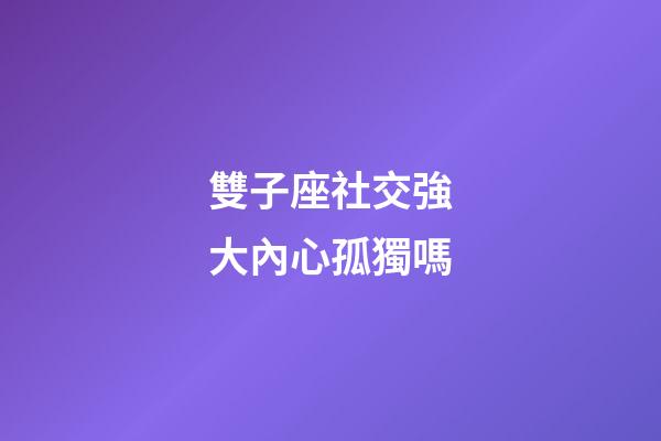 雙子座社交強大內心孤獨嗎-第1張-星座運勢-玄機派