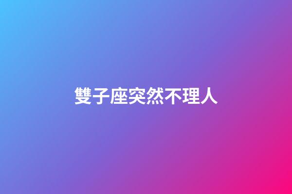 雙子座突然不理人-第1張-星座運勢-玄機派