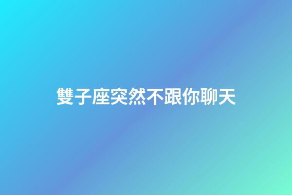 雙子座突然不跟你聊天-第1張-星座運勢-玄機派