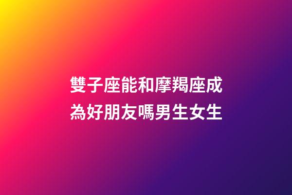 雙子座能和摩羯座成為好朋友嗎男生女生-第1張-星座運勢-玄機派