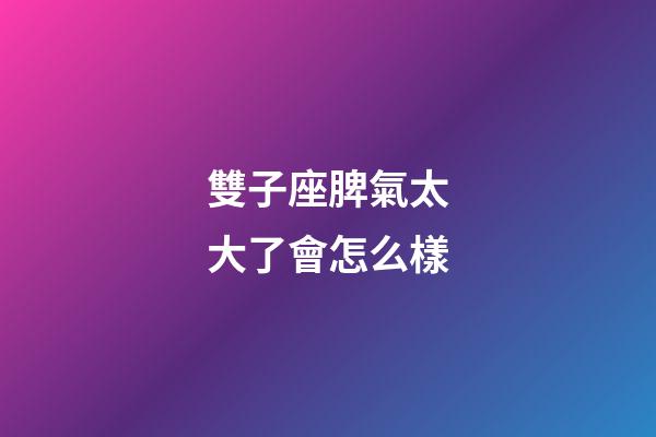 雙子座脾氣太大了會怎么樣-第1張-星座運勢-玄機派