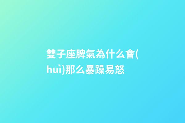 雙子座脾氣為什么會(huì)那么暴躁易怒-第1張-星座運(yùn)勢-玄機(jī)派