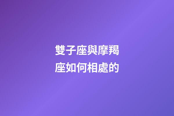 雙子座與摩羯座如何相處的-第1張-星座運(yùn)勢(shì)-玄機(jī)派