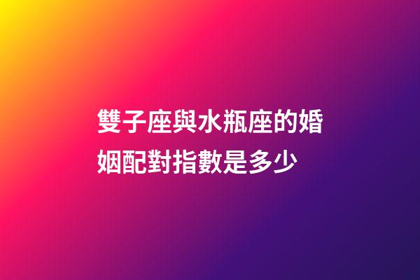 雙子座與水瓶座的婚姻配對指數是多少-第1張-星座運勢-玄機派