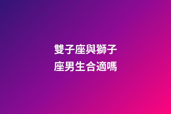 雙子座與獅子座男生合適嗎-第1張-星座運勢-玄機派