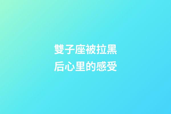 雙子座被拉黑后心里的感受-第1張-星座運勢-玄機派