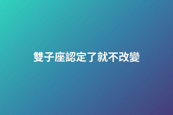 雙子座認定了就不改變-第1張-星座運勢-玄機派