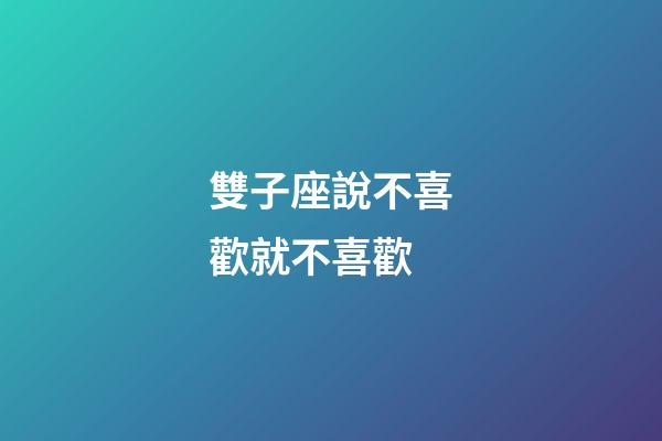 雙子座說不喜歡就不喜歡-第1張-星座運勢-玄機派
