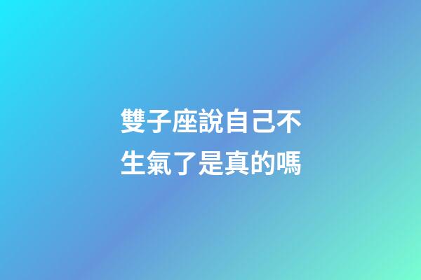 雙子座說自己不生氣了是真的嗎-第1張-星座運勢-玄機派
