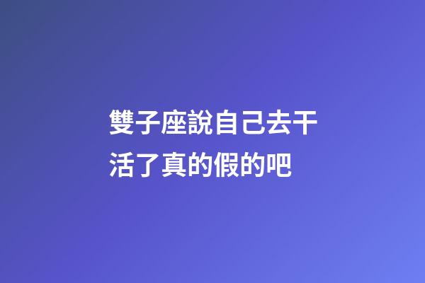雙子座說自己去干活了真的假的吧-第1張-星座運勢-玄機派