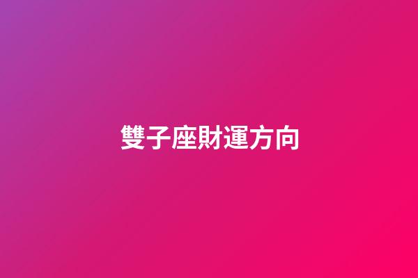 雙子座財運方向-第1張-星座運勢-玄機派