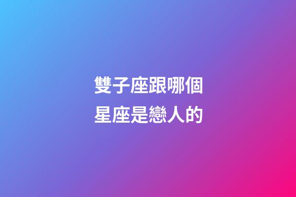 雙子座跟哪個星座是戀人的-第1張-星座運勢-玄機派