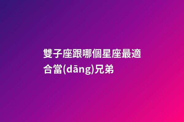 雙子座跟哪個星座最適合當(dāng)兄弟-第1張-星座運勢-玄機派