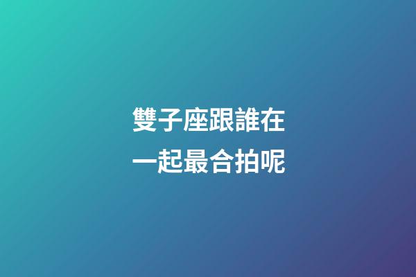 雙子座跟誰在一起最合拍呢-第1張-星座運勢-玄機派