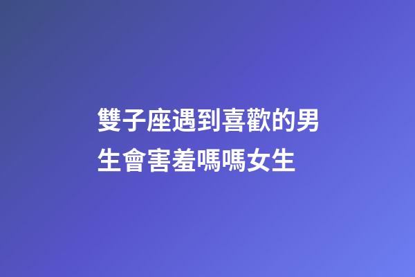 雙子座遇到喜歡的男生會害羞嗎嗎女生-第1張-星座運勢-玄機派
