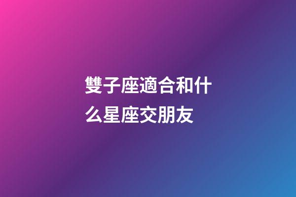 雙子座適合和什么星座交朋友-第1張-星座運勢-玄機派