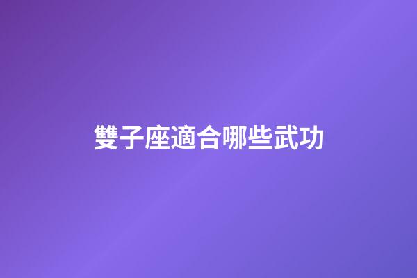 雙子座適合哪些武功