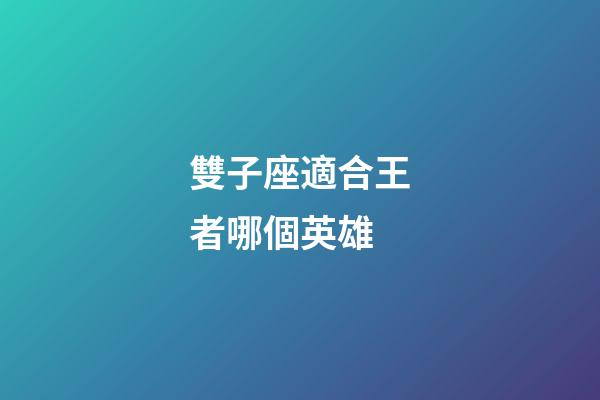 雙子座適合王者哪個英雄-第1張-星座運勢-玄機派