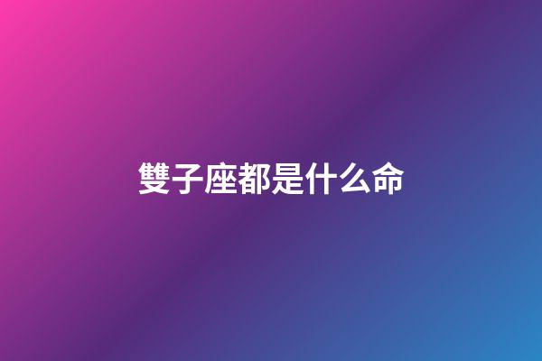 雙子座都是什么命-第1張-星座運勢-玄機派