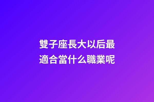 雙子座長大以后最適合當什么職業呢-第1張-星座運勢-玄機派