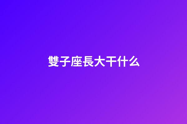 雙子座長大干什么-第1張-星座運勢-玄機派