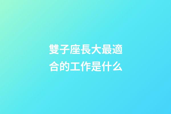 雙子座長大最適合的工作是什么-第1張-星座運勢-玄機派
