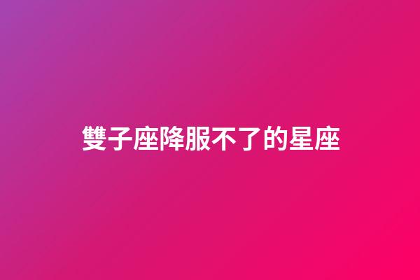 雙子座降服不了的星座-第1張-星座運(yùn)勢(shì)-玄機(jī)派