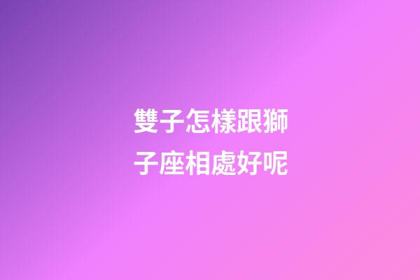 雙子怎樣跟獅子座相處好呢-第1張-星座運勢-玄機派