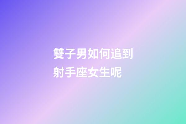 雙子男如何追到射手座女生呢-第1張-星座運(yùn)勢-玄機(jī)派