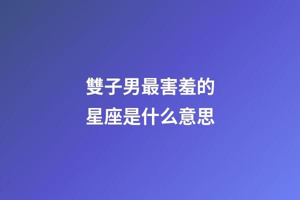雙子男最害羞的星座是什么意思-第1張-星座運勢-玄機派