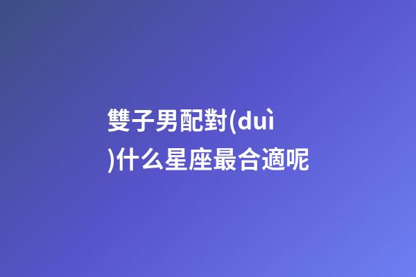 雙子男配對(duì)什么星座最合適呢-第1張-星座運(yùn)勢(shì)-玄機(jī)派