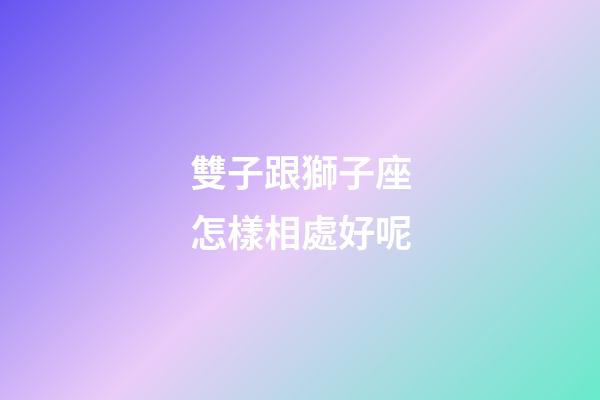 雙子跟獅子座怎樣相處好呢-第1張-星座運勢-玄機派